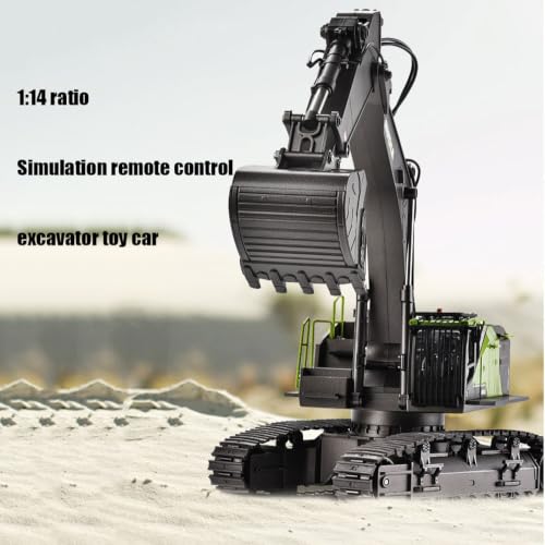JGSMYXGS 1:14 RC Excavator with Metal Bucket & LED Lights