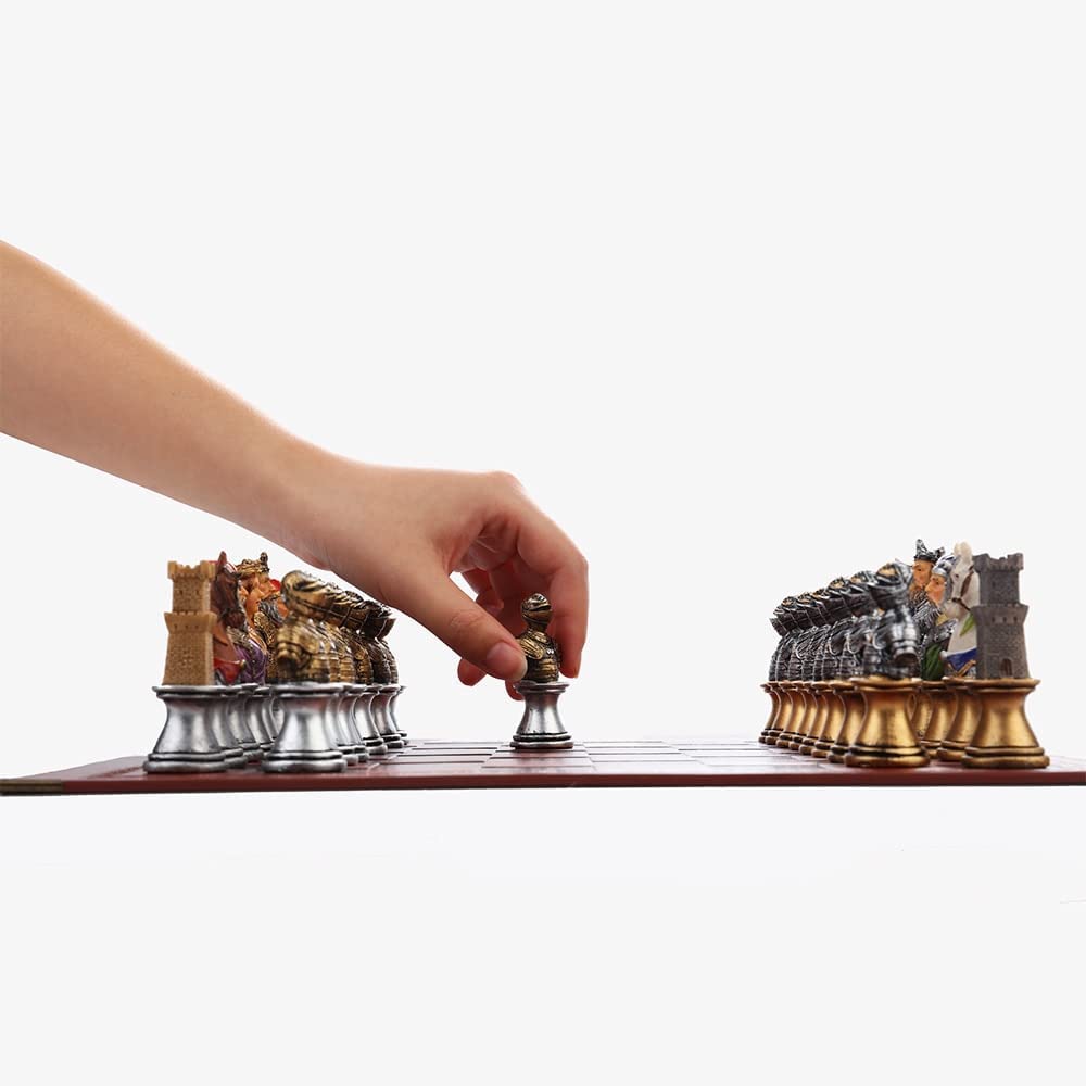 OLOTU Premium History-Themed Chess Set with Embossed Board