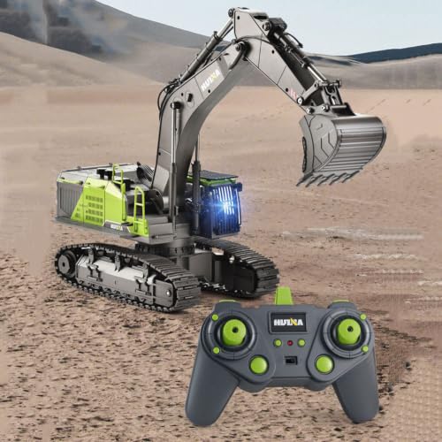 JGSMYXGS 1:14 RC Excavator with Metal Bucket & LED Lights