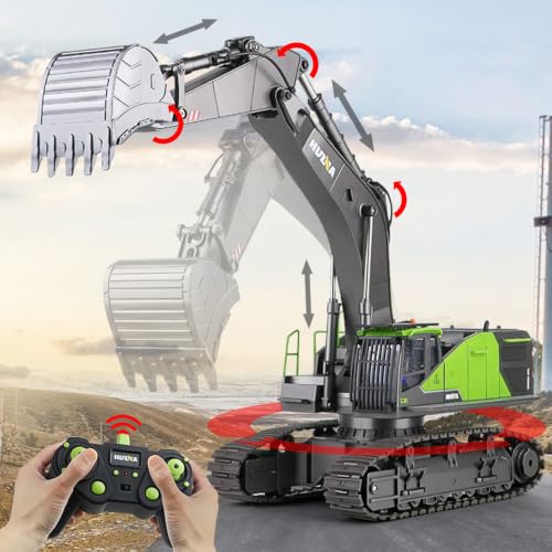 JGSMYXGS 1:14 RC Excavator with Metal Bucket & LED Lights