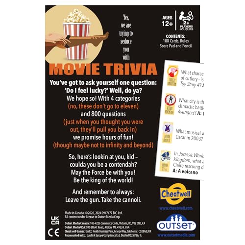 Outset Media Movie Trivia Game with 800+ Questions