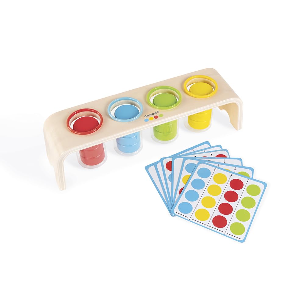Janod Essentials Wooden Color Sorting Puzzle for Ages 2+