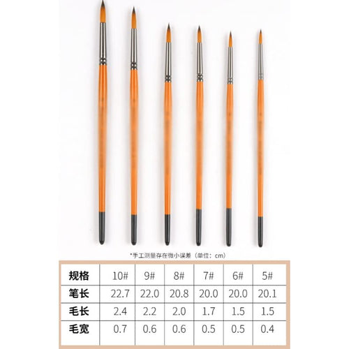 ASWRTYJO Round-Tip Nylon Paintbrush Set for Art