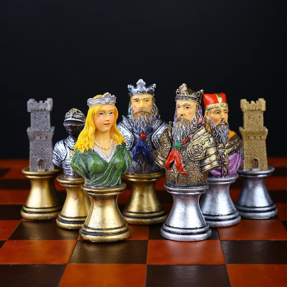 OLOTU Premium History-Themed Chess Set with Embossed Board