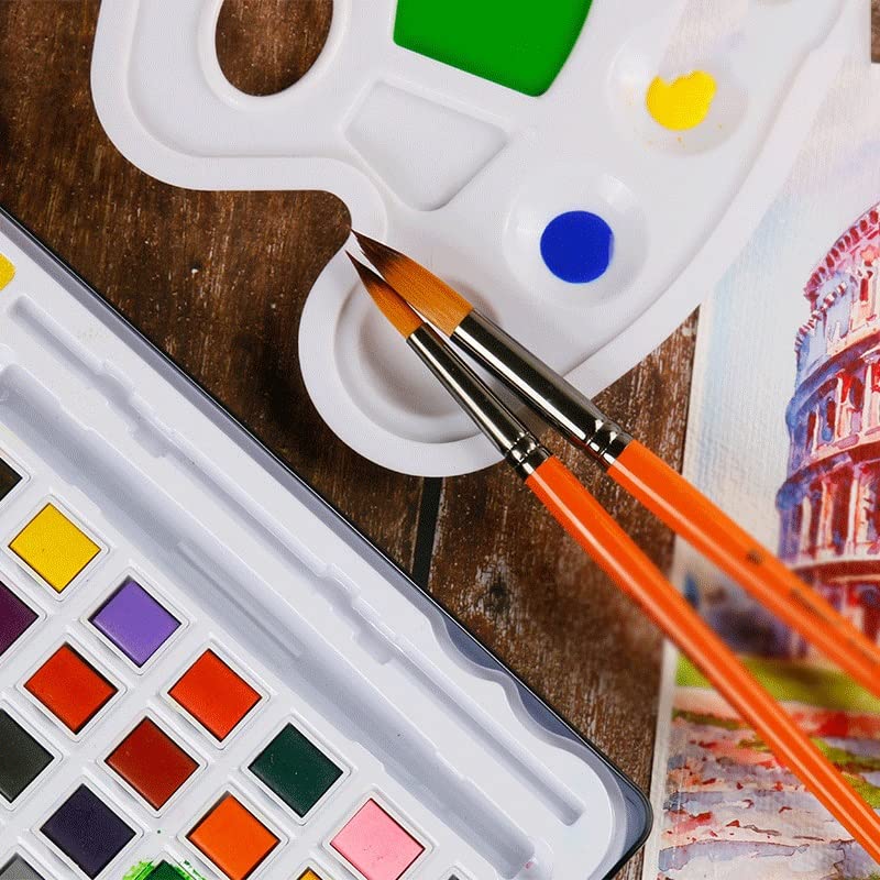 ASWRTYJO Round-Tip Nylon Paintbrush Set for Art