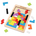 Coogam 40-Piece Wooden Tangram & 3D Brain Teaser Set