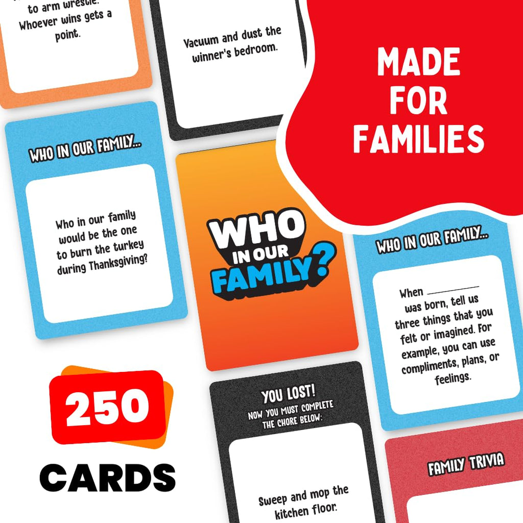 Viral Studios Who in Our Family? Party Card Game