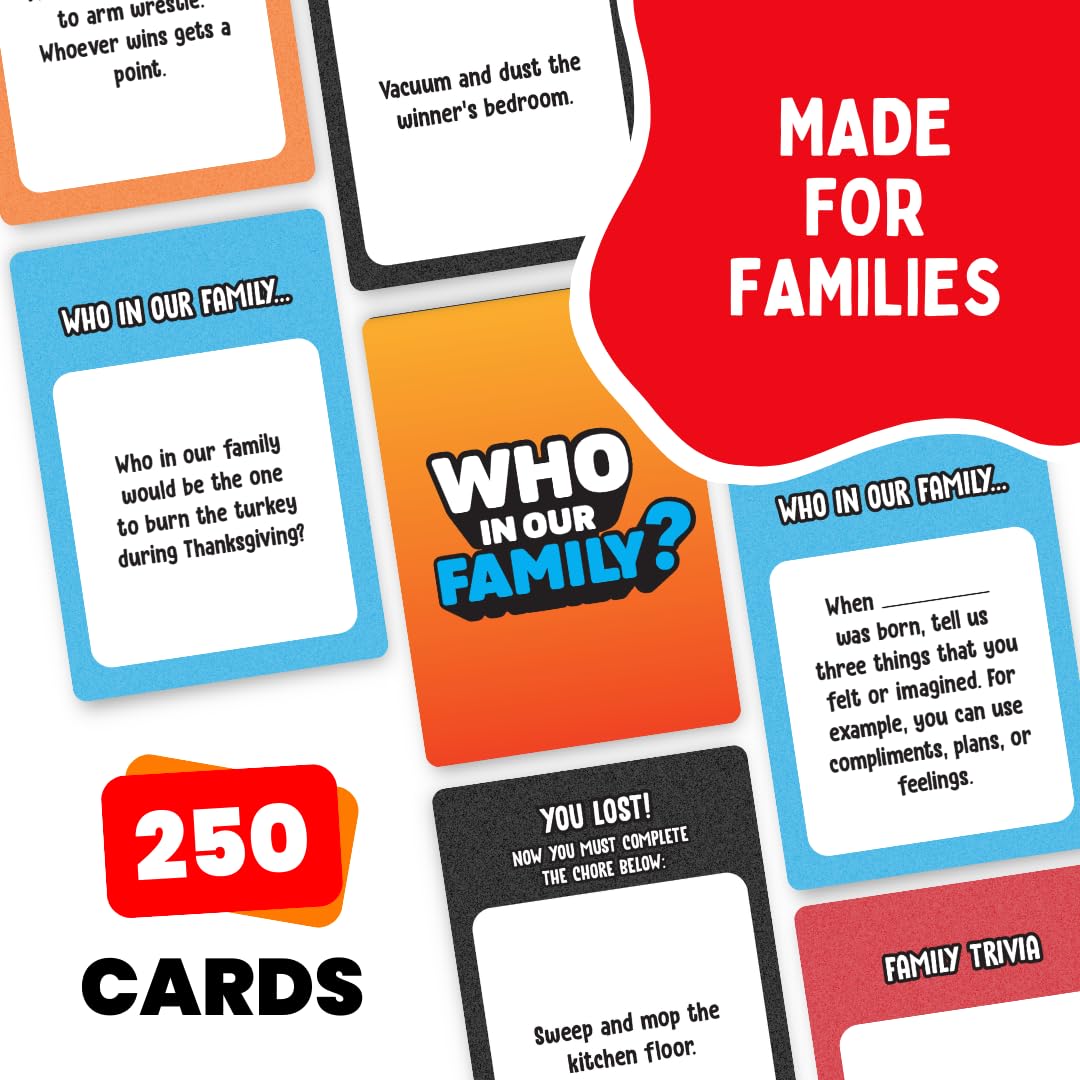 Viral Studios Who in Our Family? Party Card Game