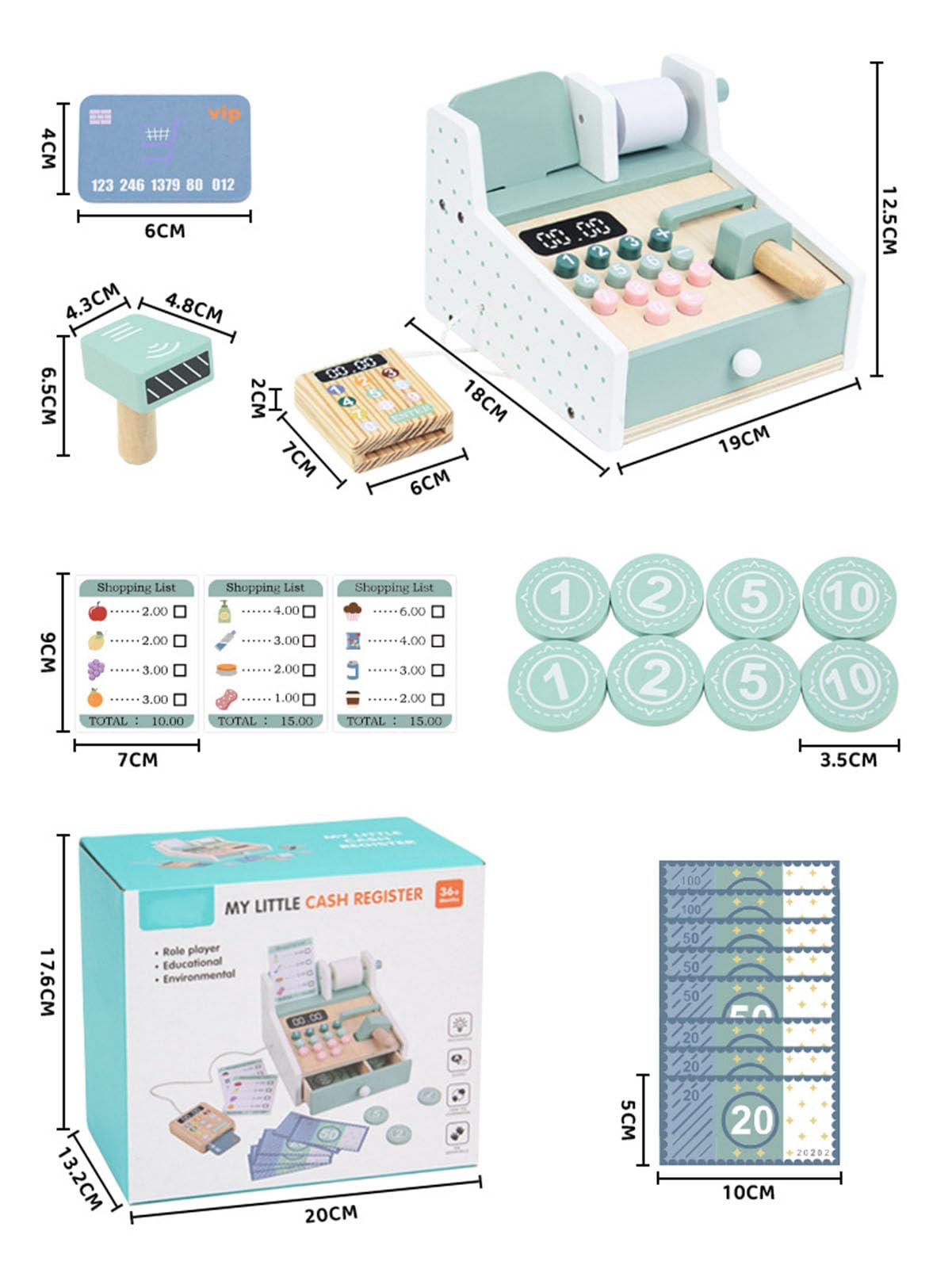 ZQsmgs Pretend Cash Register & Money Learning Toy