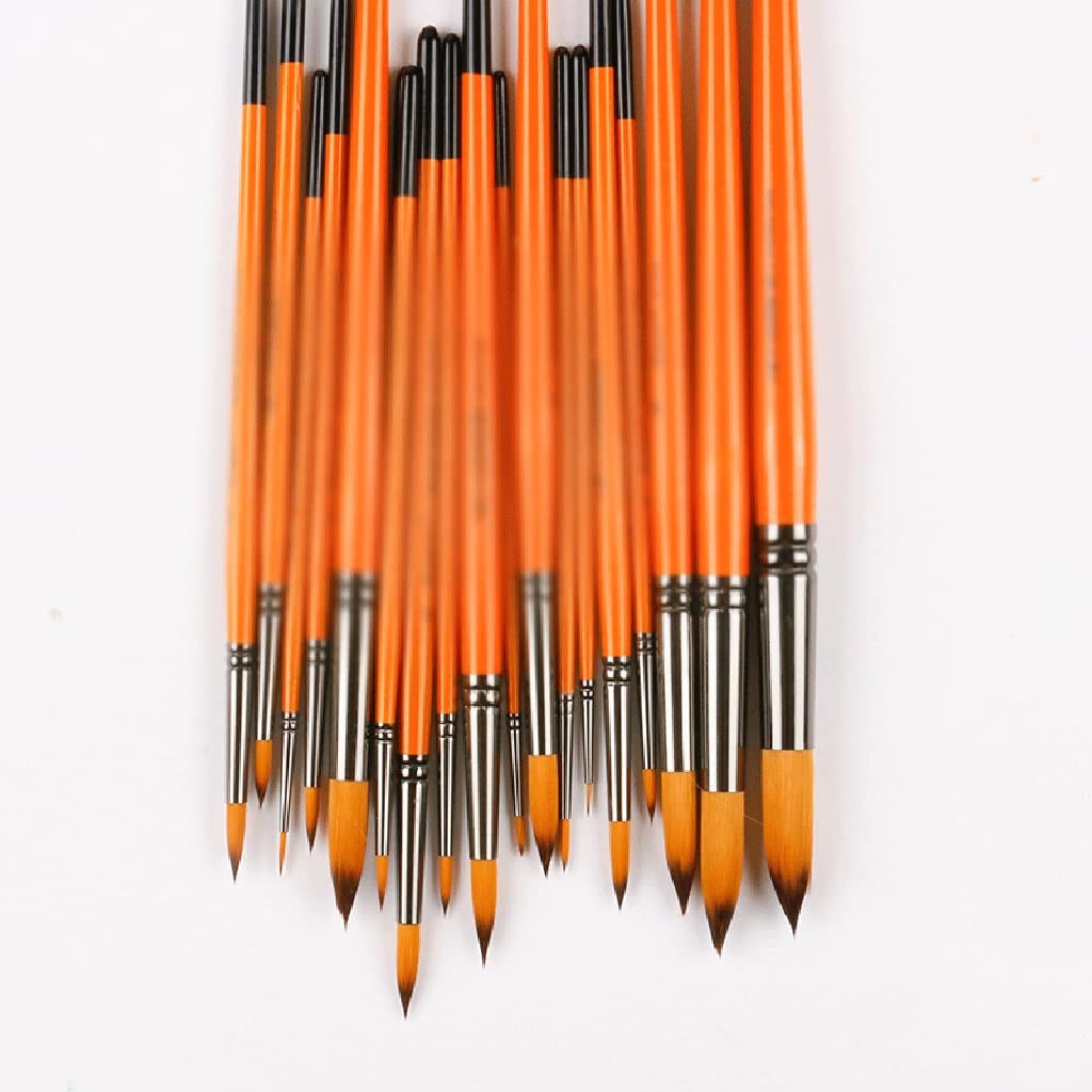 ASWRTYJO Round-Tip Nylon Paintbrush Set for Art