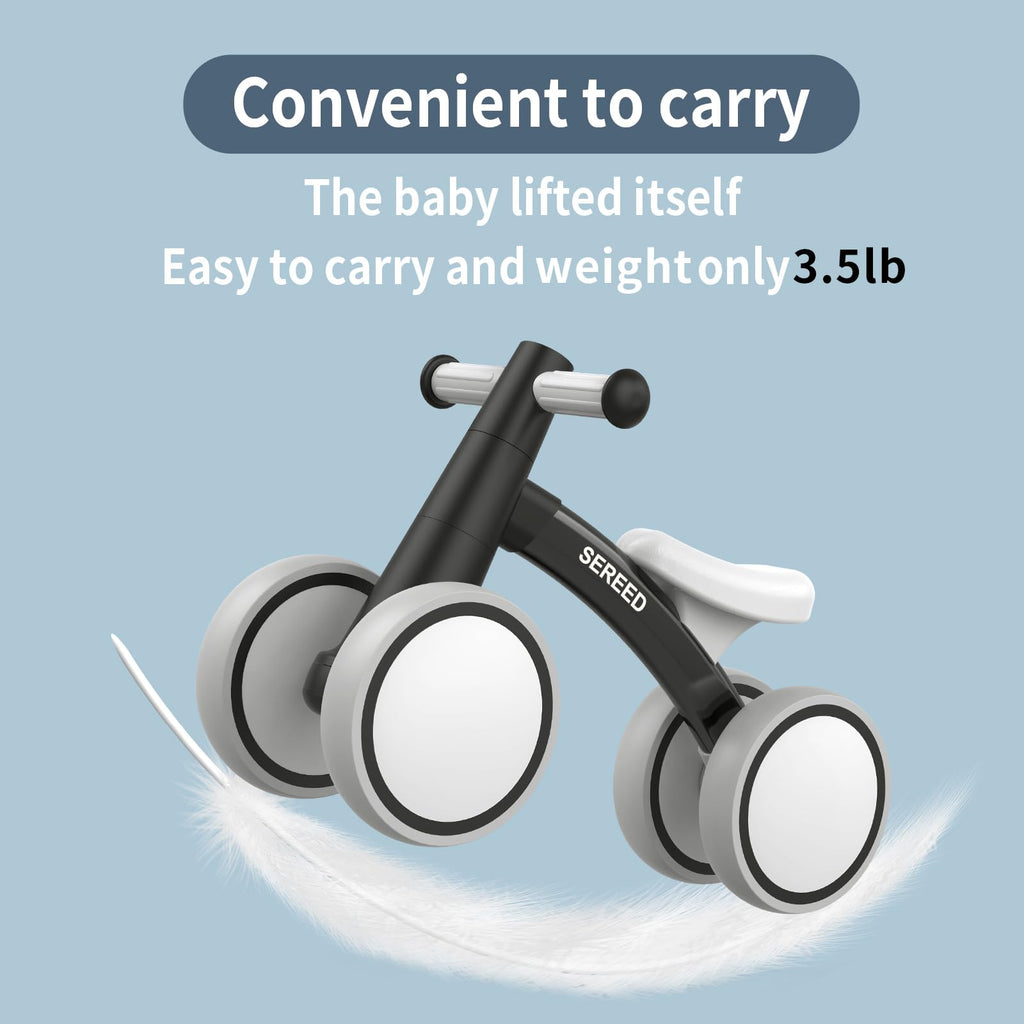SEREED 4-Wheel Baby Balance Bike for Ages 12–24 Months