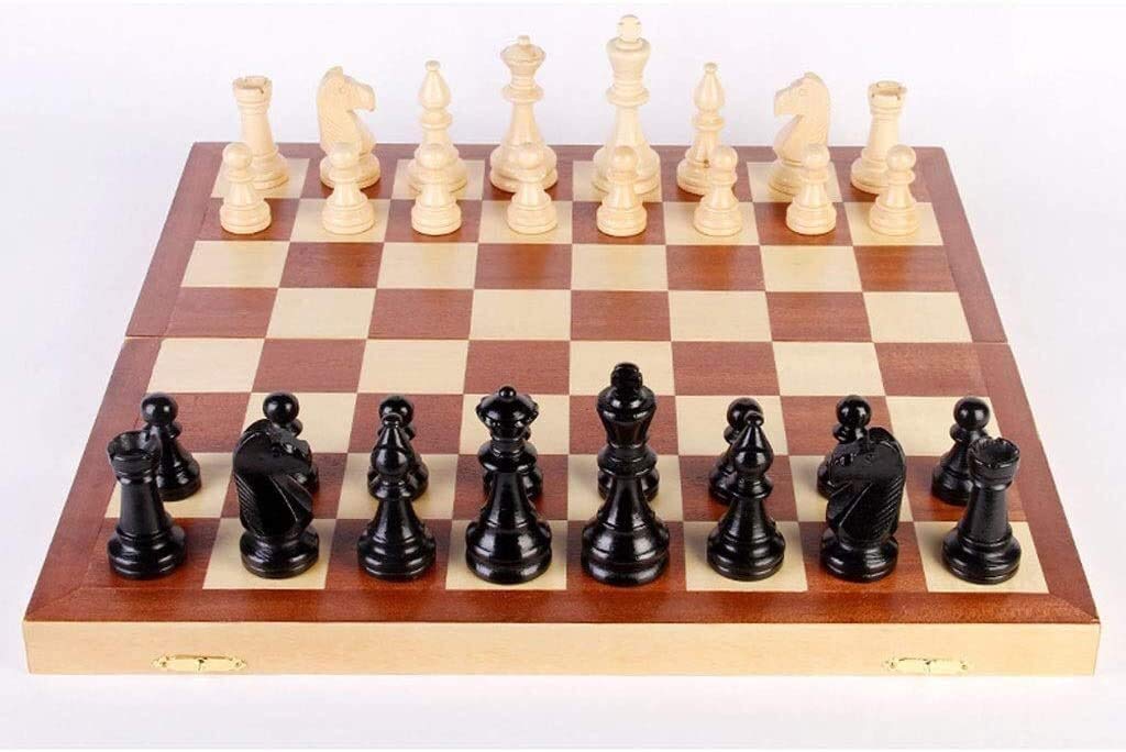 42 cm Solid Wood Folding Chess & Puzzle Game Board