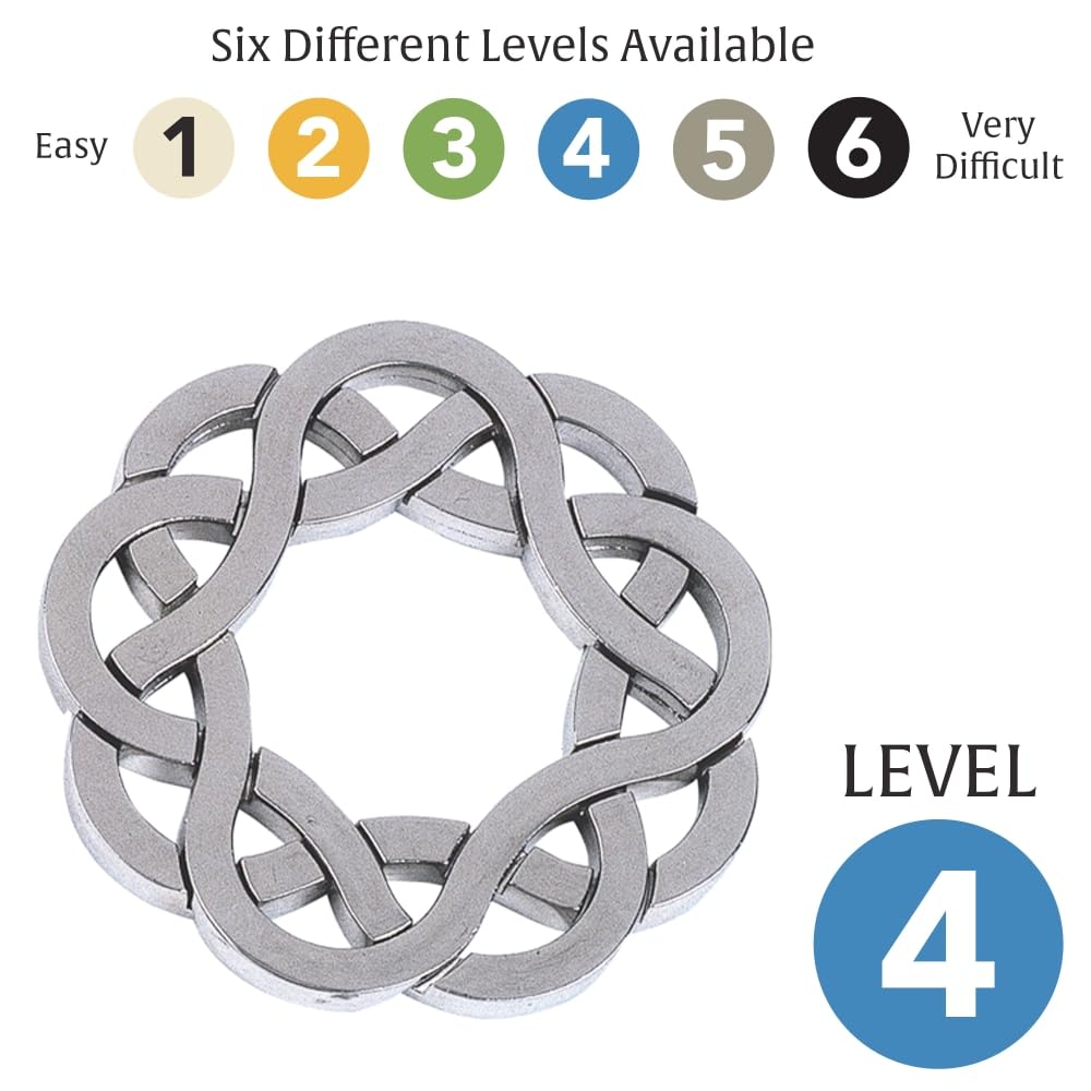 Bepuzzled Hanayama Level 4 Cast Metal Brainteaser Puzzle