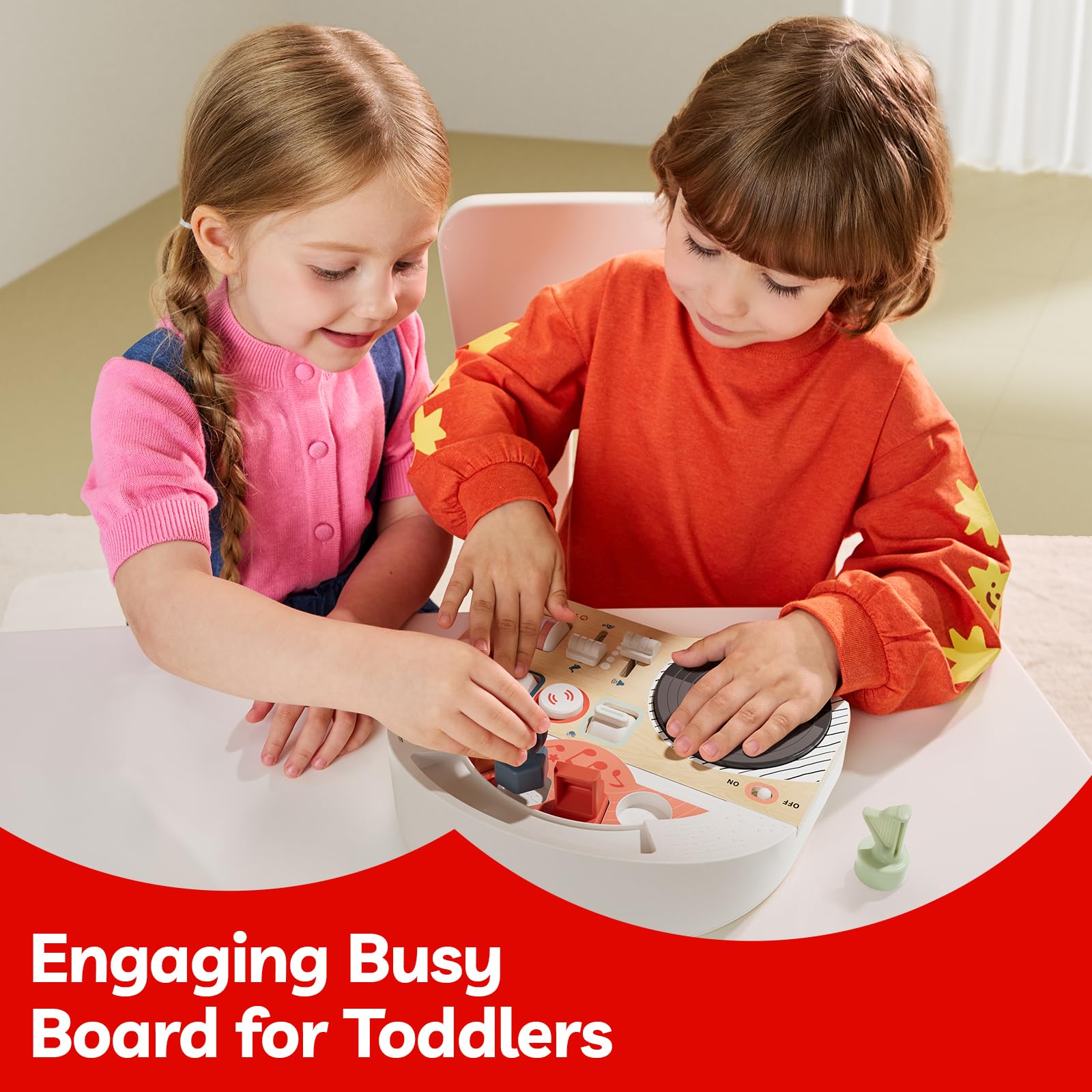 TOP BRIGHT Montessori Busy Board for Toddlers