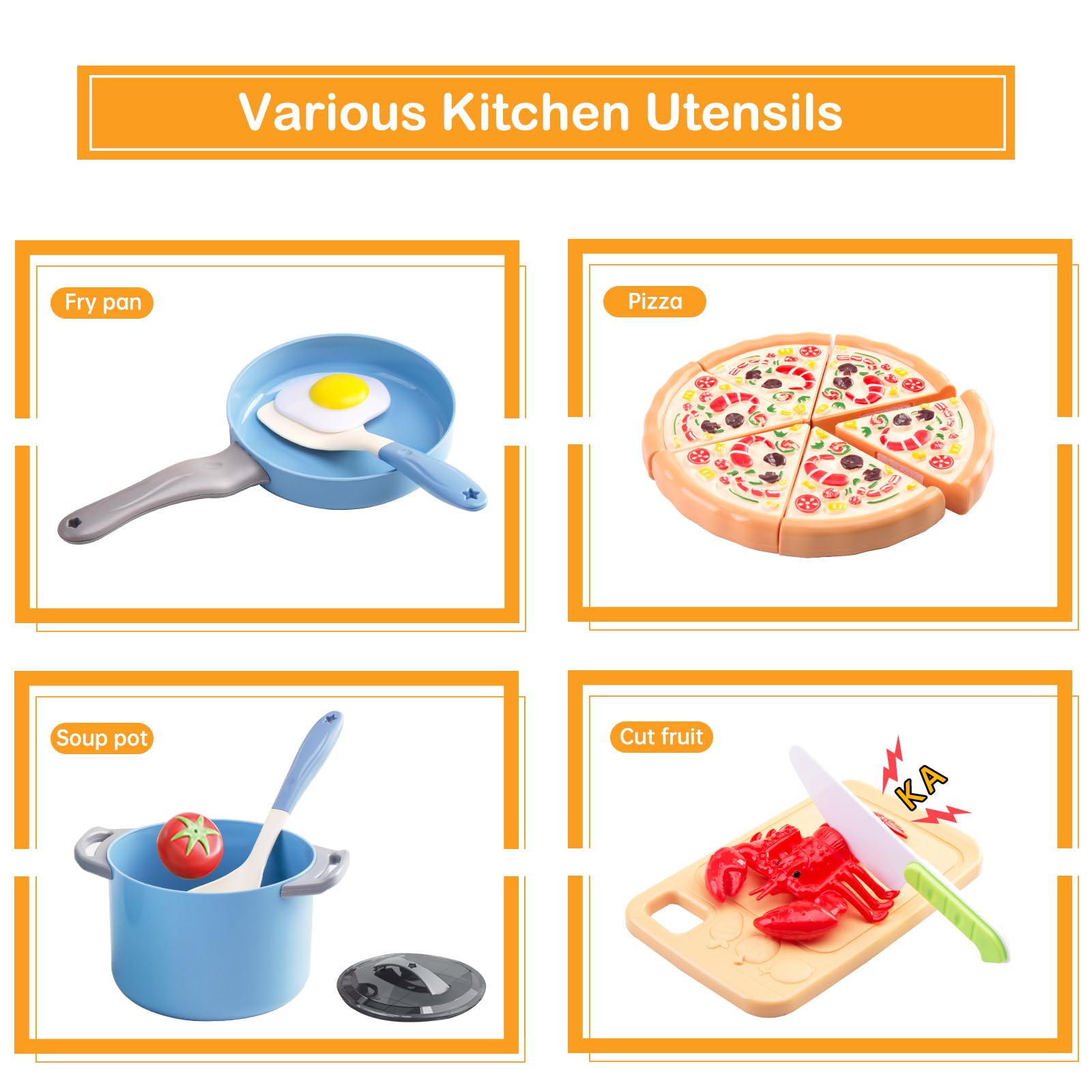 Kids’ Pretend Cooking Playset with Food & Cookware