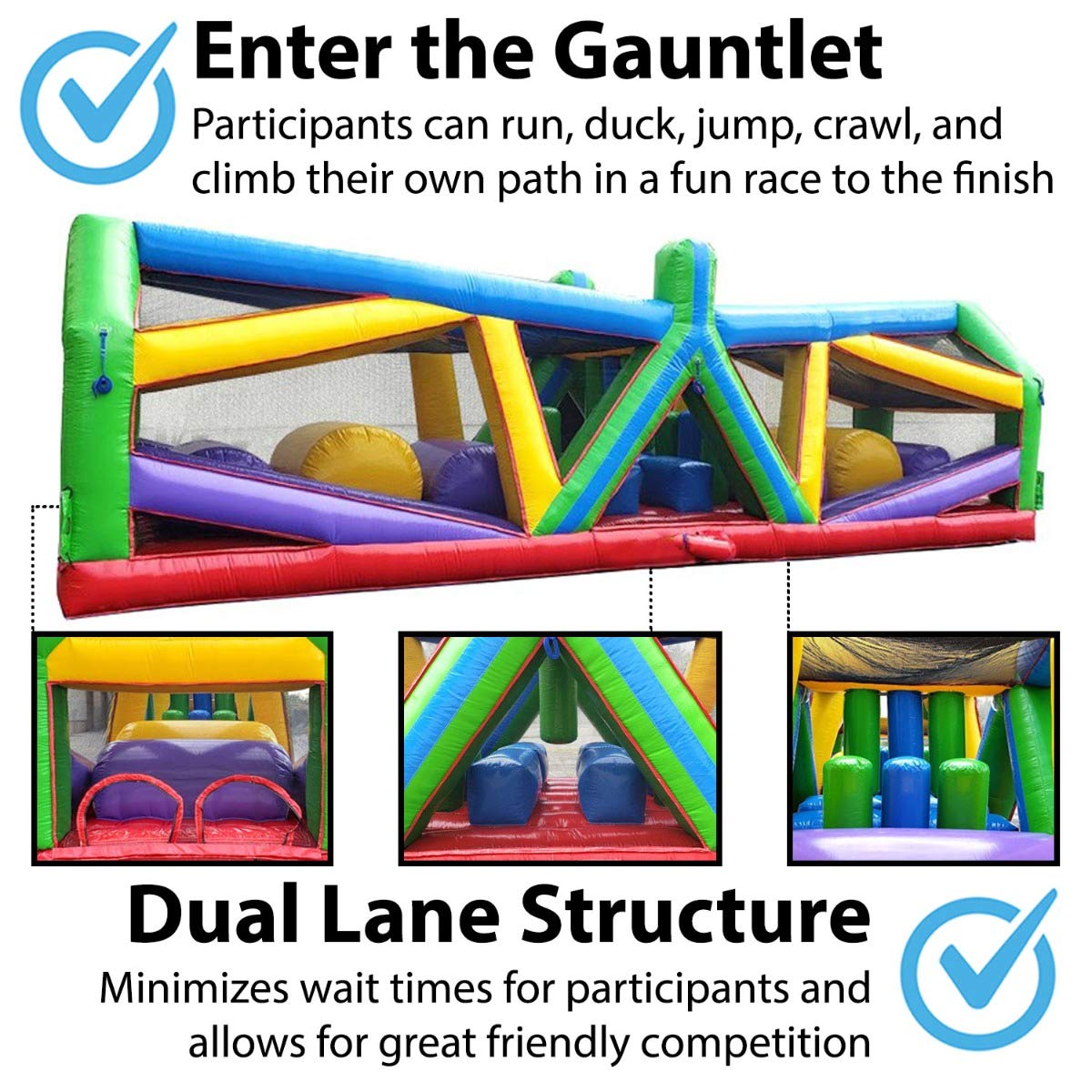 Retro Radical Run 40-Foot Inflatable Obstacle Course