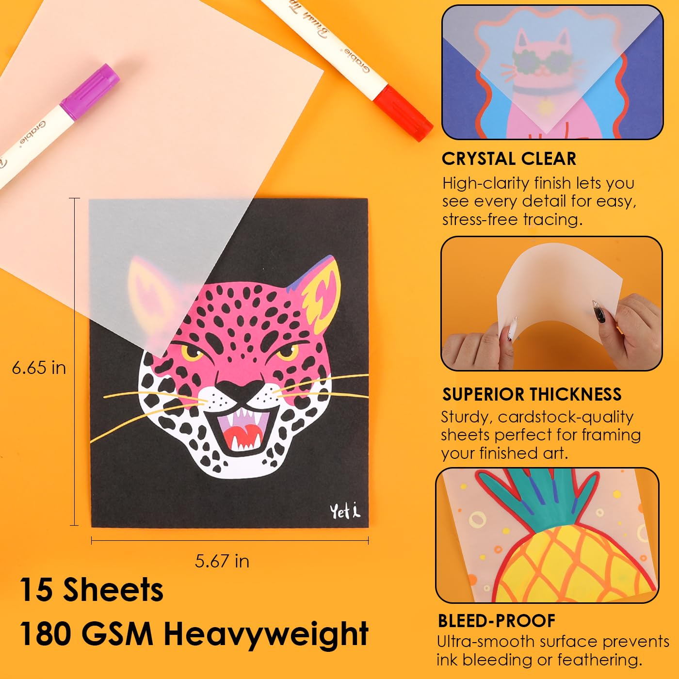 Grabie Trace & Color Drawing Kit with Dual-Tip Markers