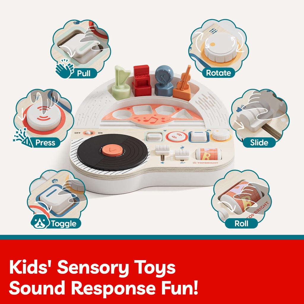 TOP BRIGHT Montessori Busy Board for Toddlers