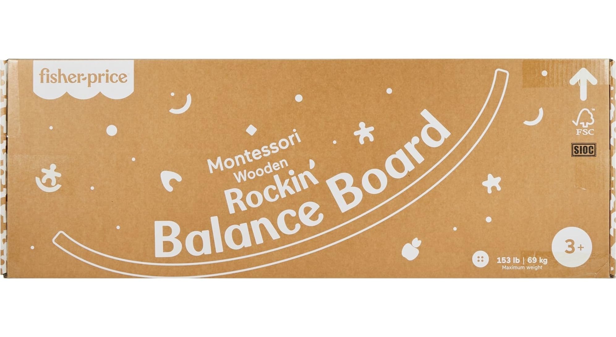 Fisher-Price Montessori Wood Balance Board for Ages 3+