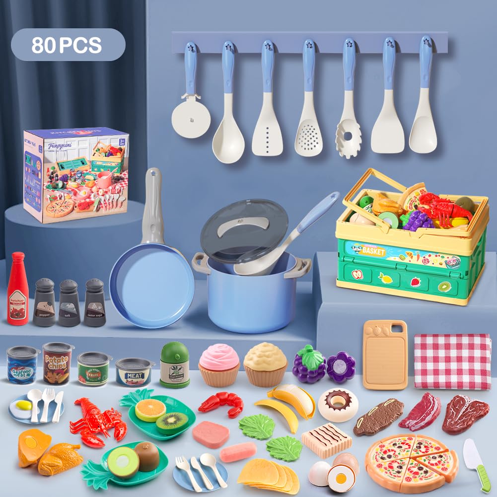Kids’ Pretend Cooking Playset with Food & Cookware