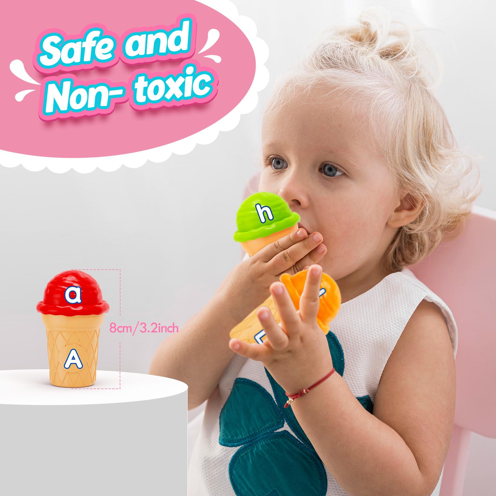 Aizweb Ice Cream Pretend Play Toy Set for Kids
