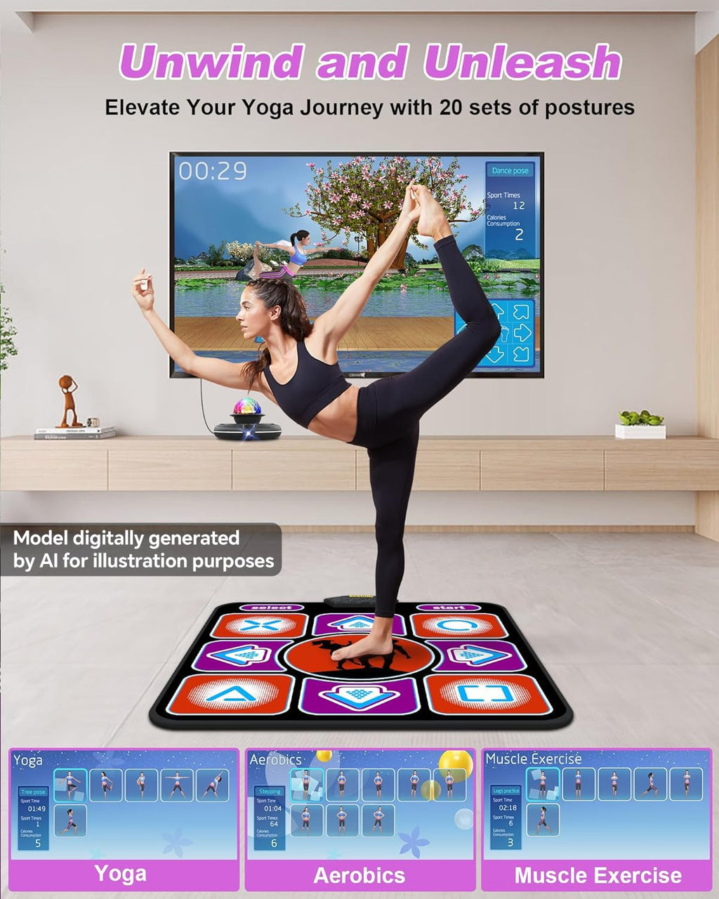 Acelufly Electronic TV Dance Mat with HD Camera