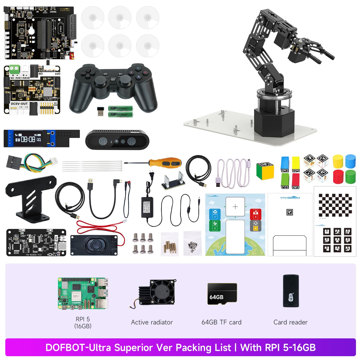 Yahboom 6DOF AI Vision Robotic Arm for Raspberry Pi 5