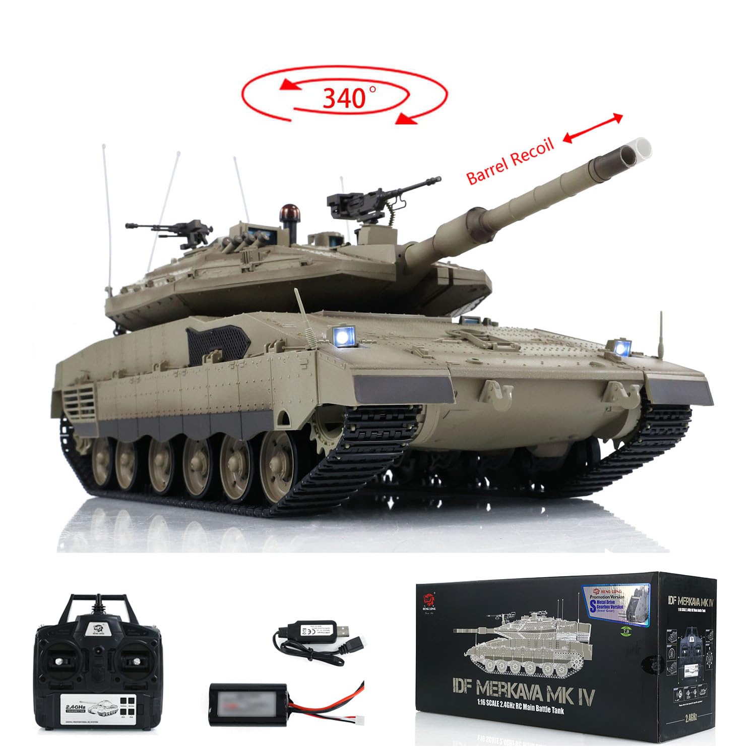 TOUCAN 1:16 IDF Merkava MK IV RC Battle Tank 3958