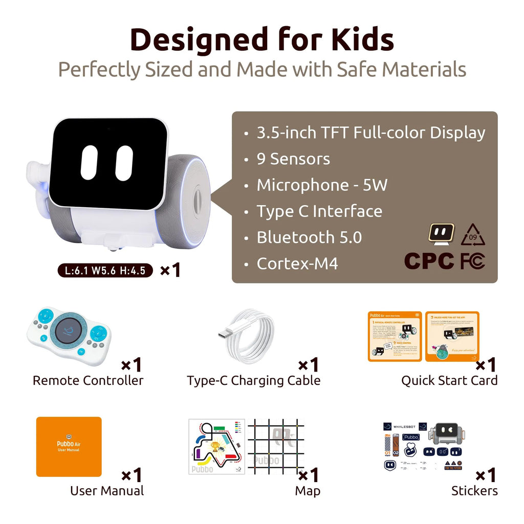 WhalesBot Pubbo Air Smart Coding Robot for Kids