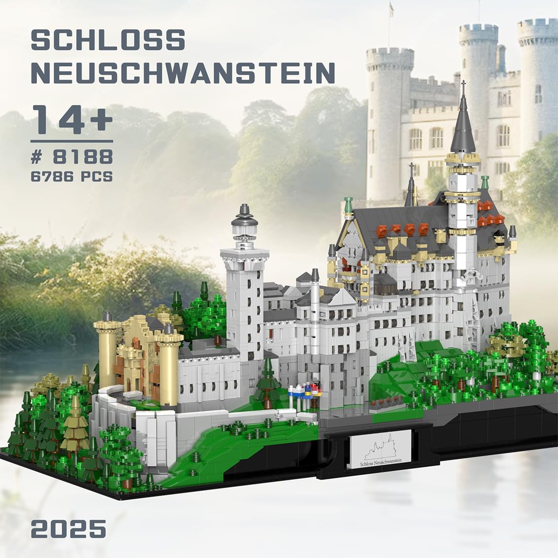 BICRKTOMXY Neuschwanstein Castle 6,786-Piece Building Set