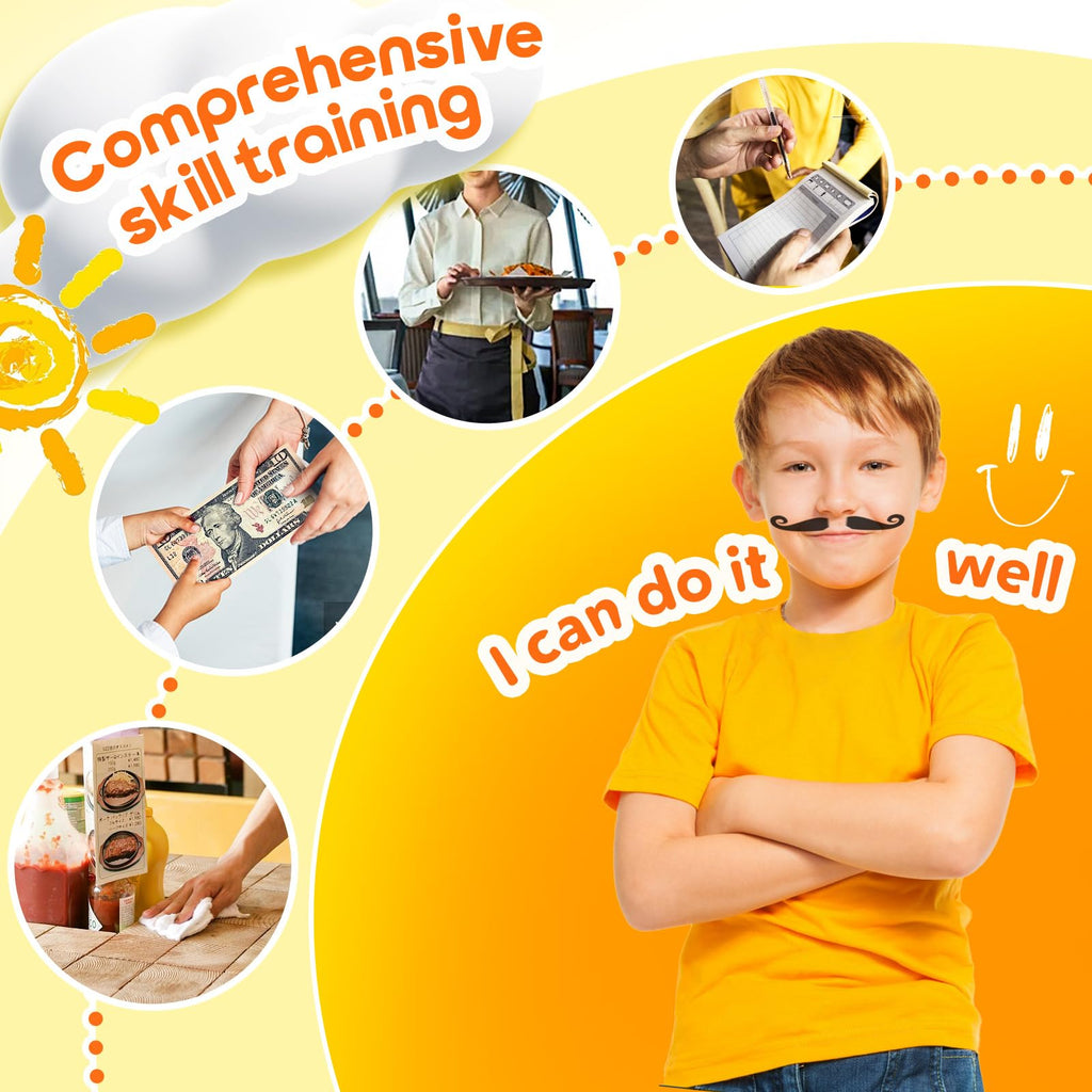 Kids’ Restaurant Server Role-Play Set with Costume & Food