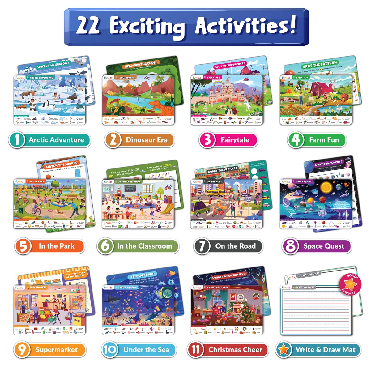 Search & Find Watercolor Painting Activity Set Bundle