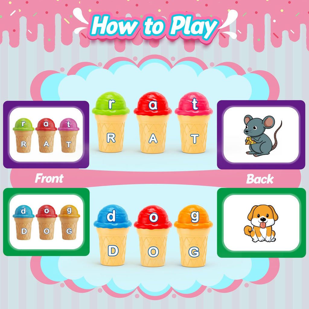 Aizweb Ice Cream Pretend Play Toy Set for Kids