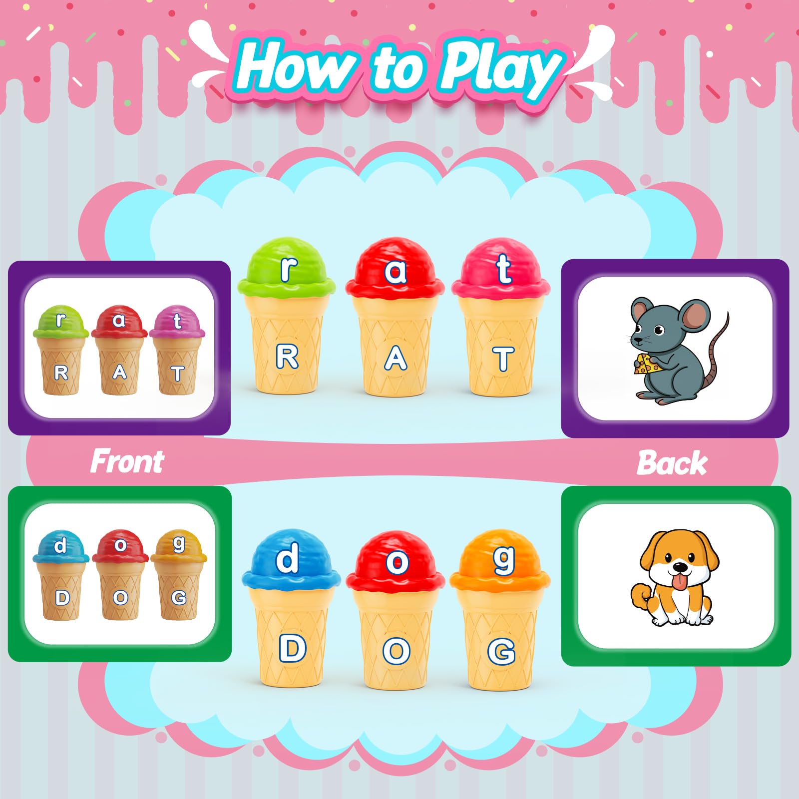 Aizweb Ice Cream Pretend Play Toy Set for Kids