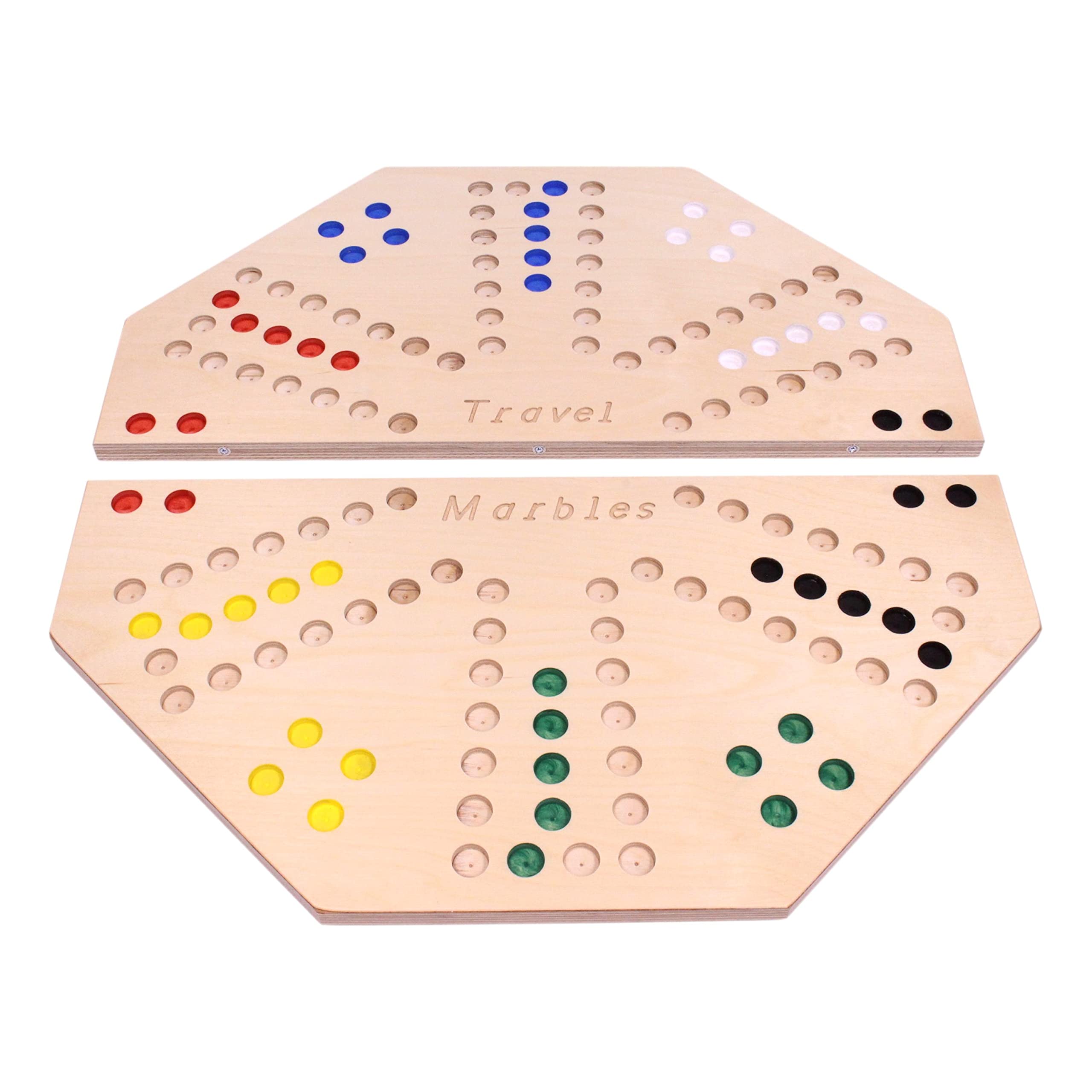 AmishToyBox Travel Marble Chase Wooden Board Game Set