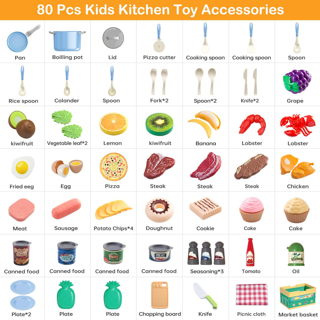 Kids’ Pretend Cooking Playset with Food & Cookware
