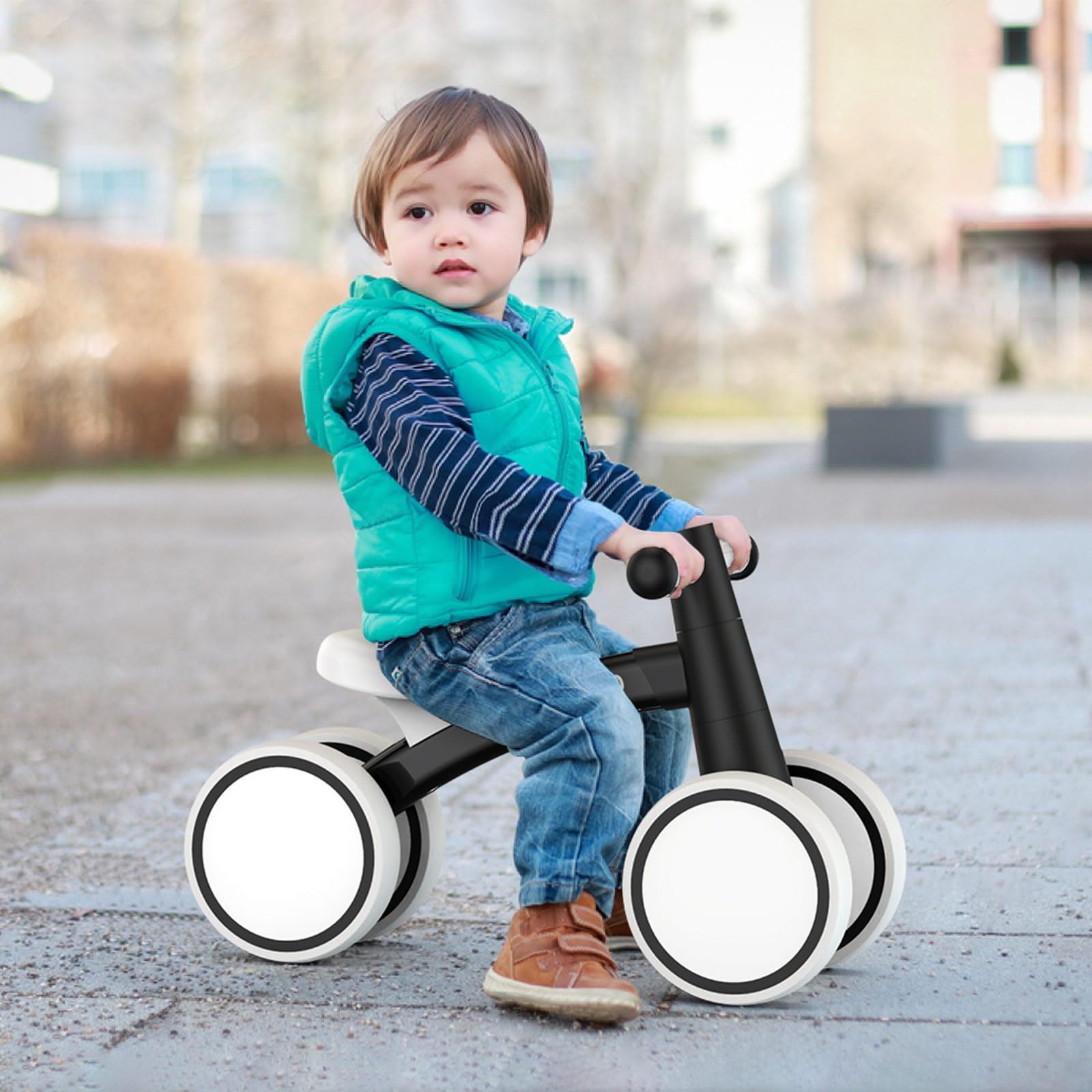 SEREED 4-Wheel Baby Balance Bike for Ages 12–24 Months
