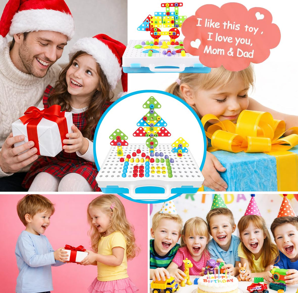 Parhlen 244-Piece Electric Drill Building Set for Kids