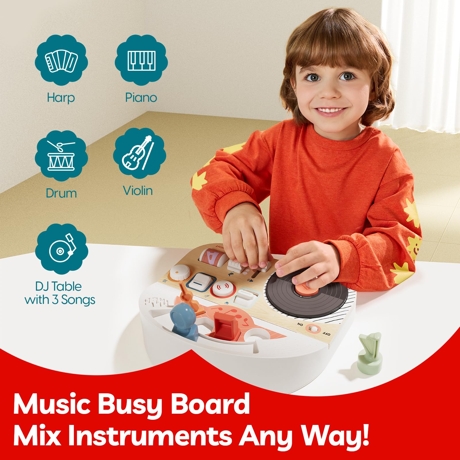 TOP BRIGHT Montessori Busy Board for Toddlers