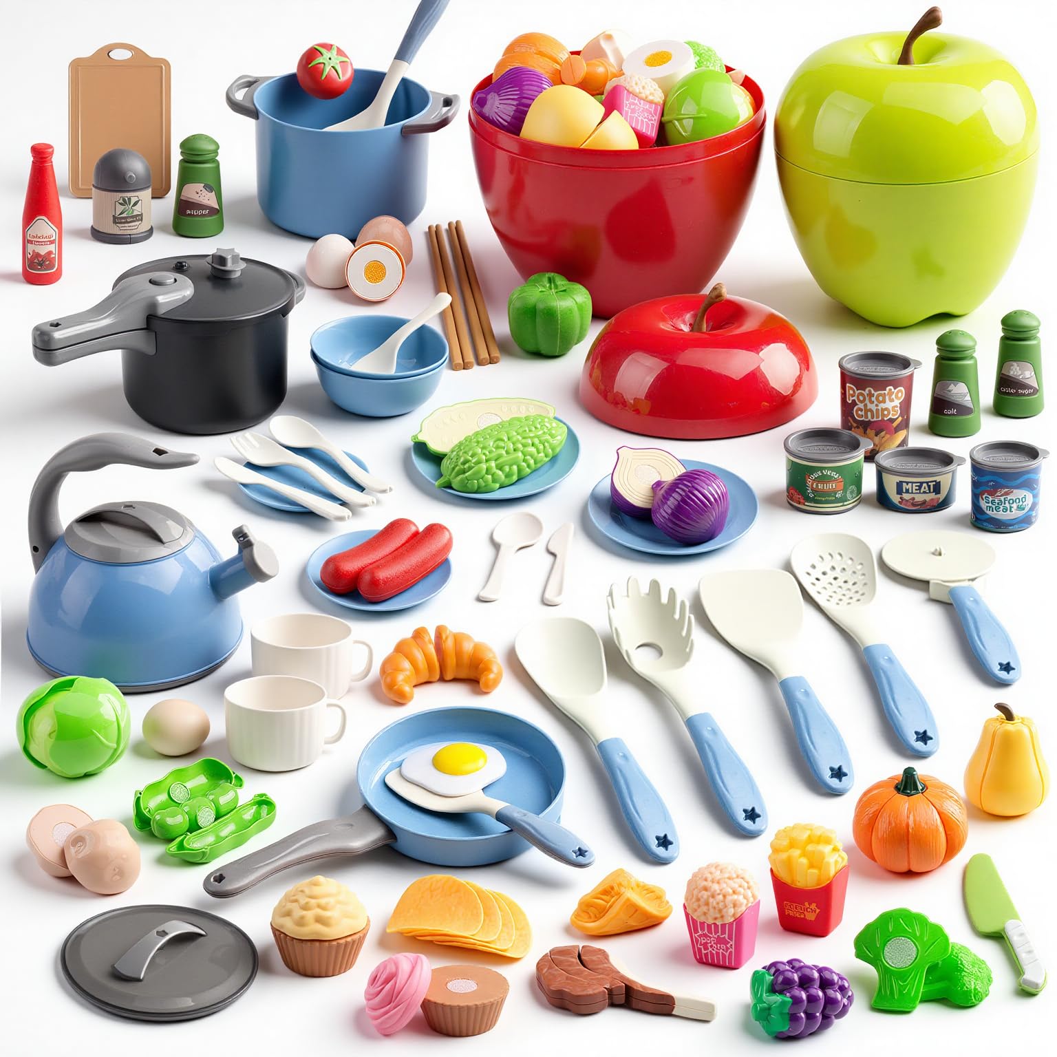 Kids’ Pretend Cooking Playset with Food & Cookware