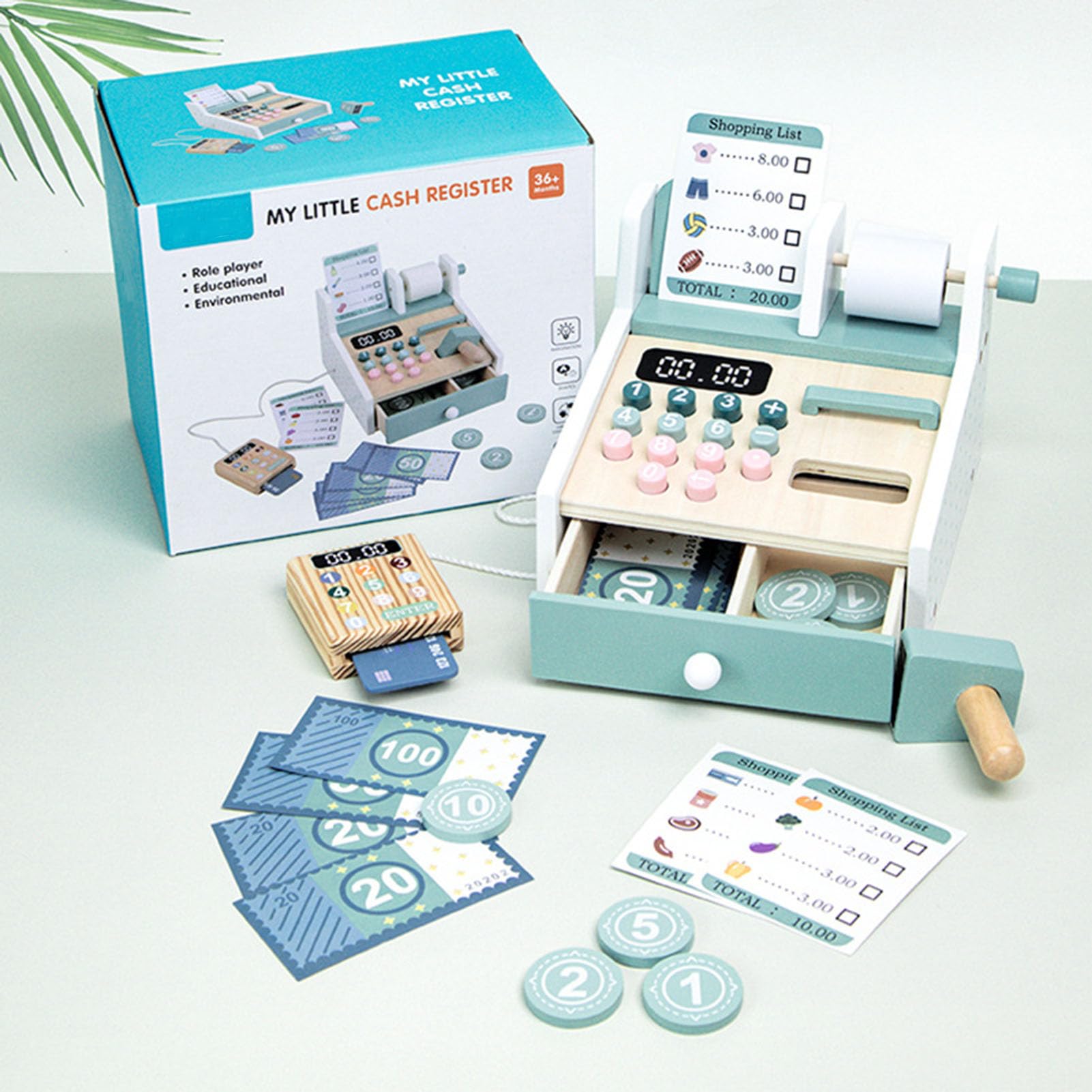 ZQsmgs Pretend Cash Register & Money Learning Toy