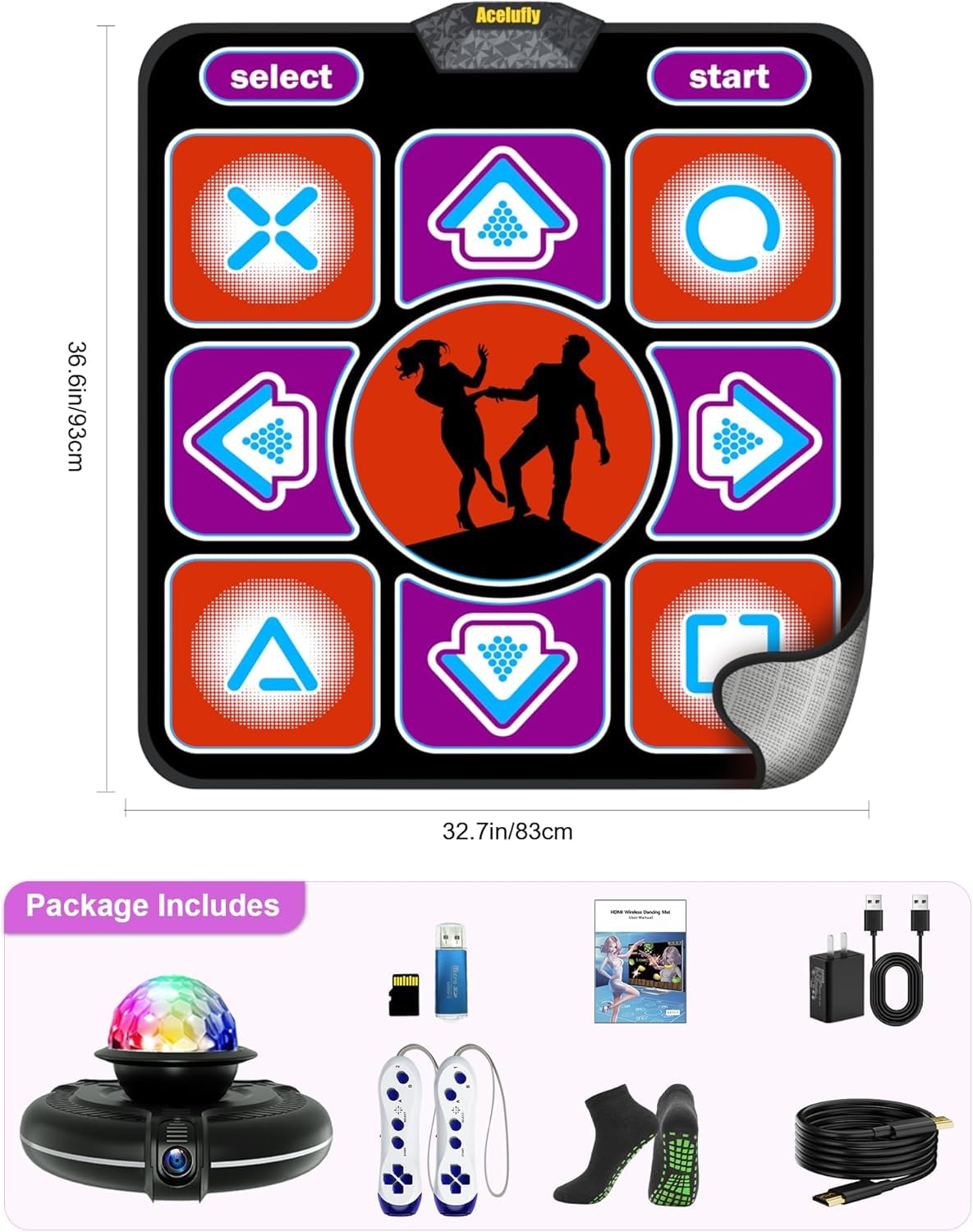 Acelufly Electronic TV Dance Mat with HD Camera