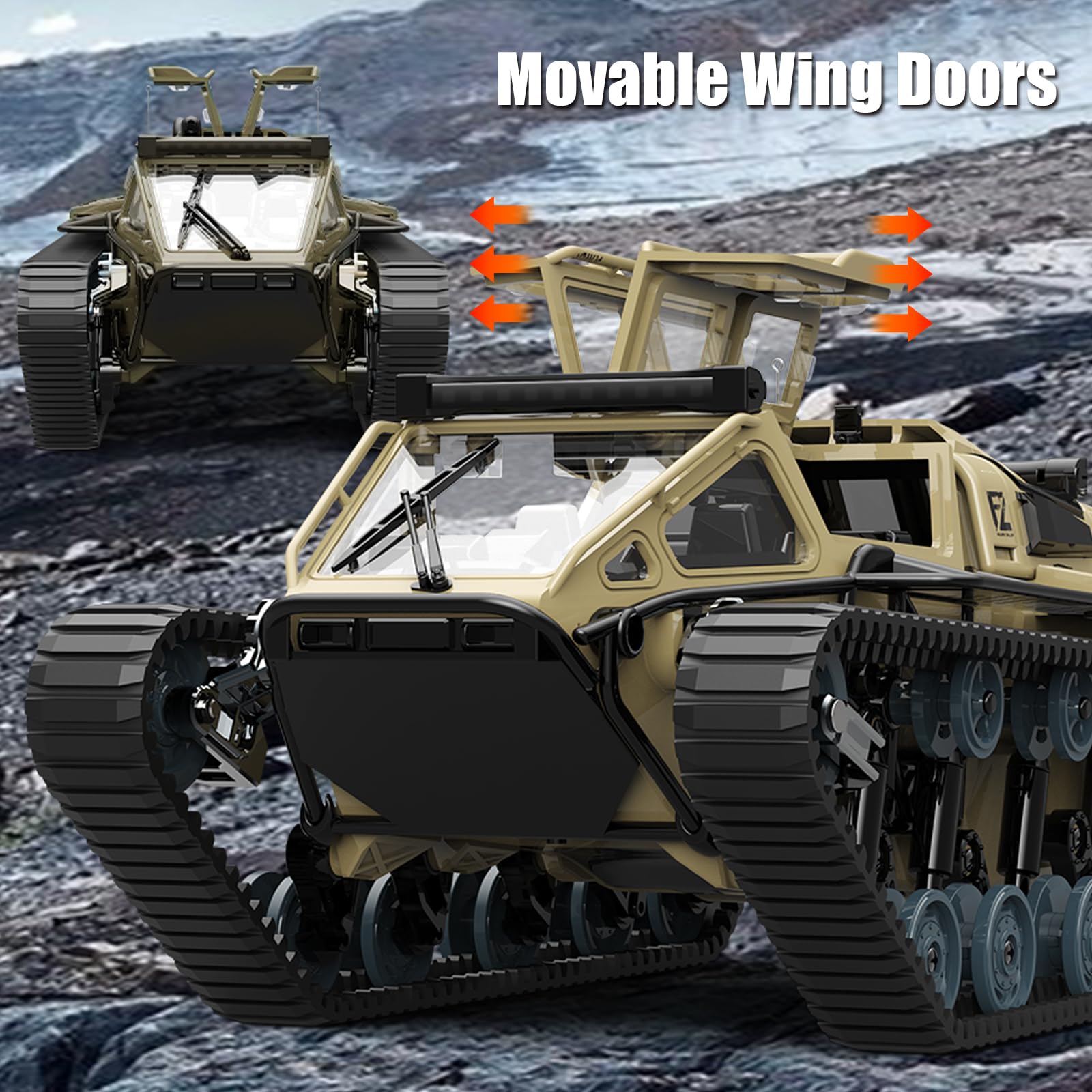 Mostop 4WD RC Tank Crawler with 360° Rotation