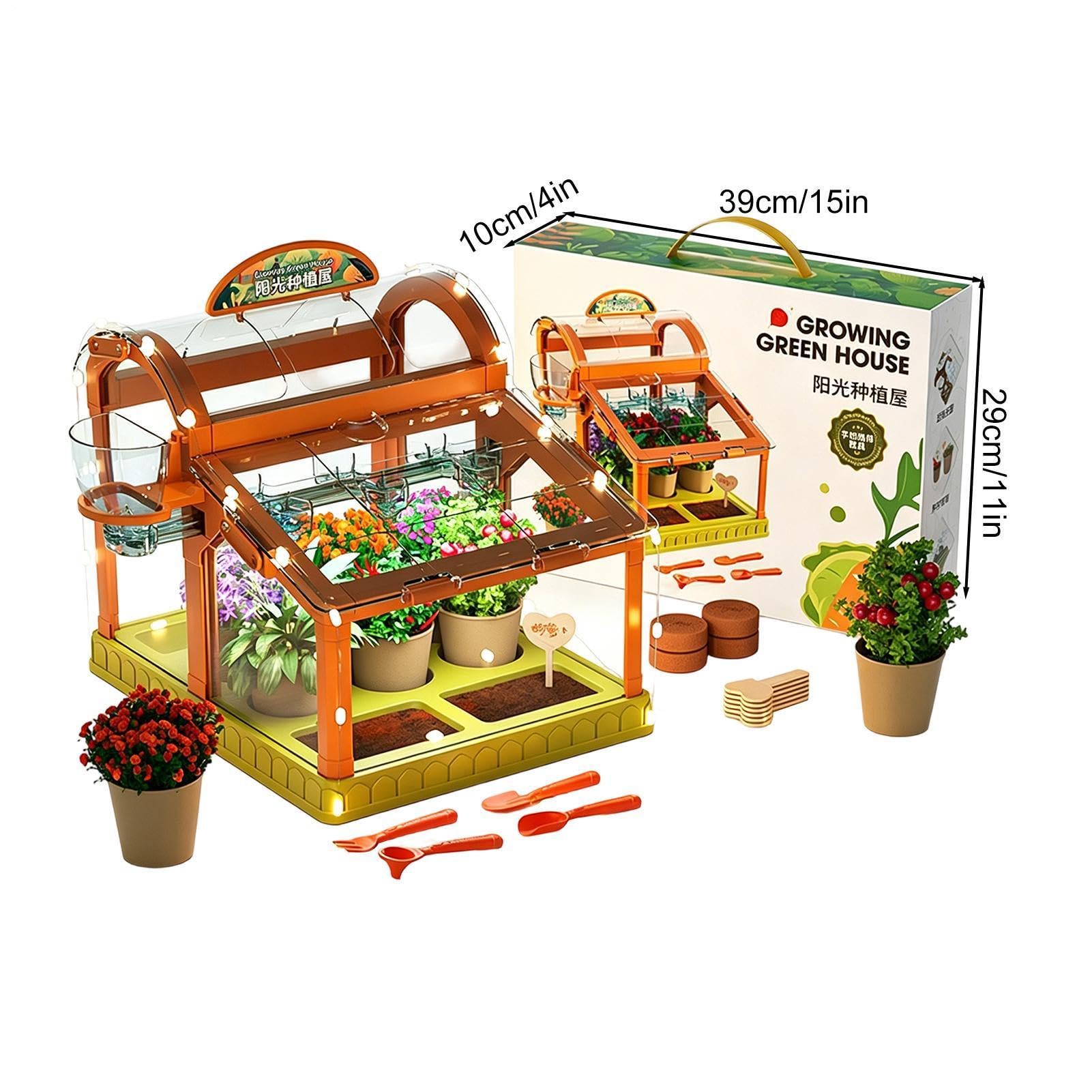 Kids’ Greenhouse Growing Kit with LED Grow Lights