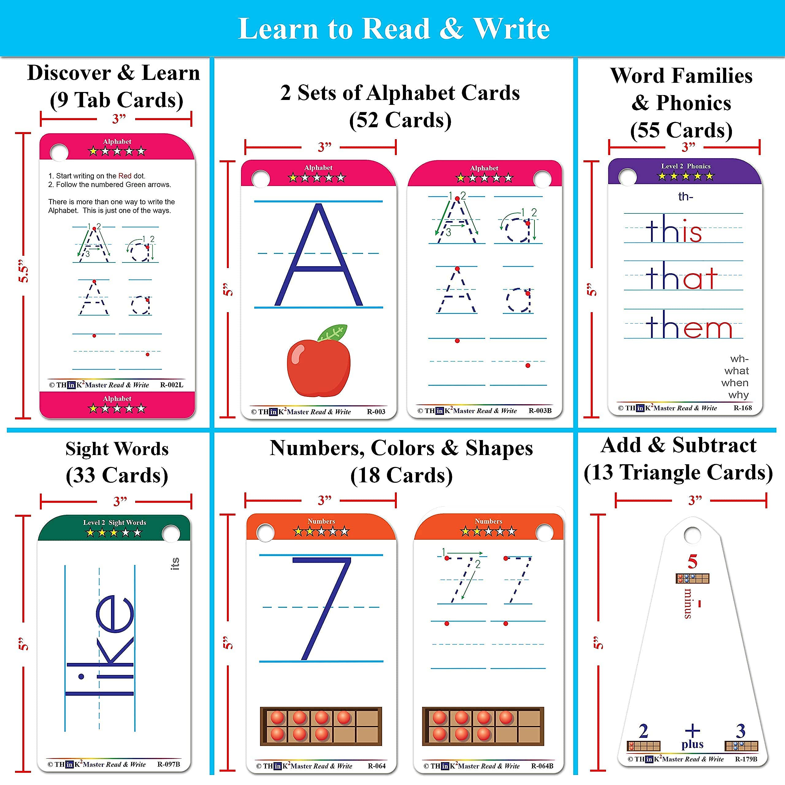 THINK2MASTER Alphabet, Phonics & Math Activity Set