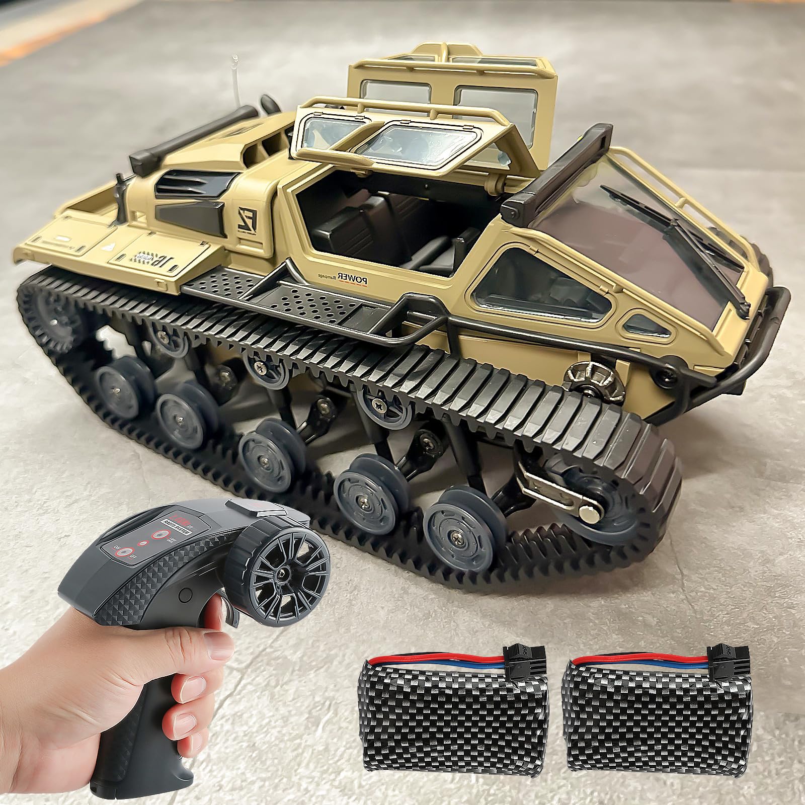 Toylefun 1:16 RC Military Tank with LED Lights
