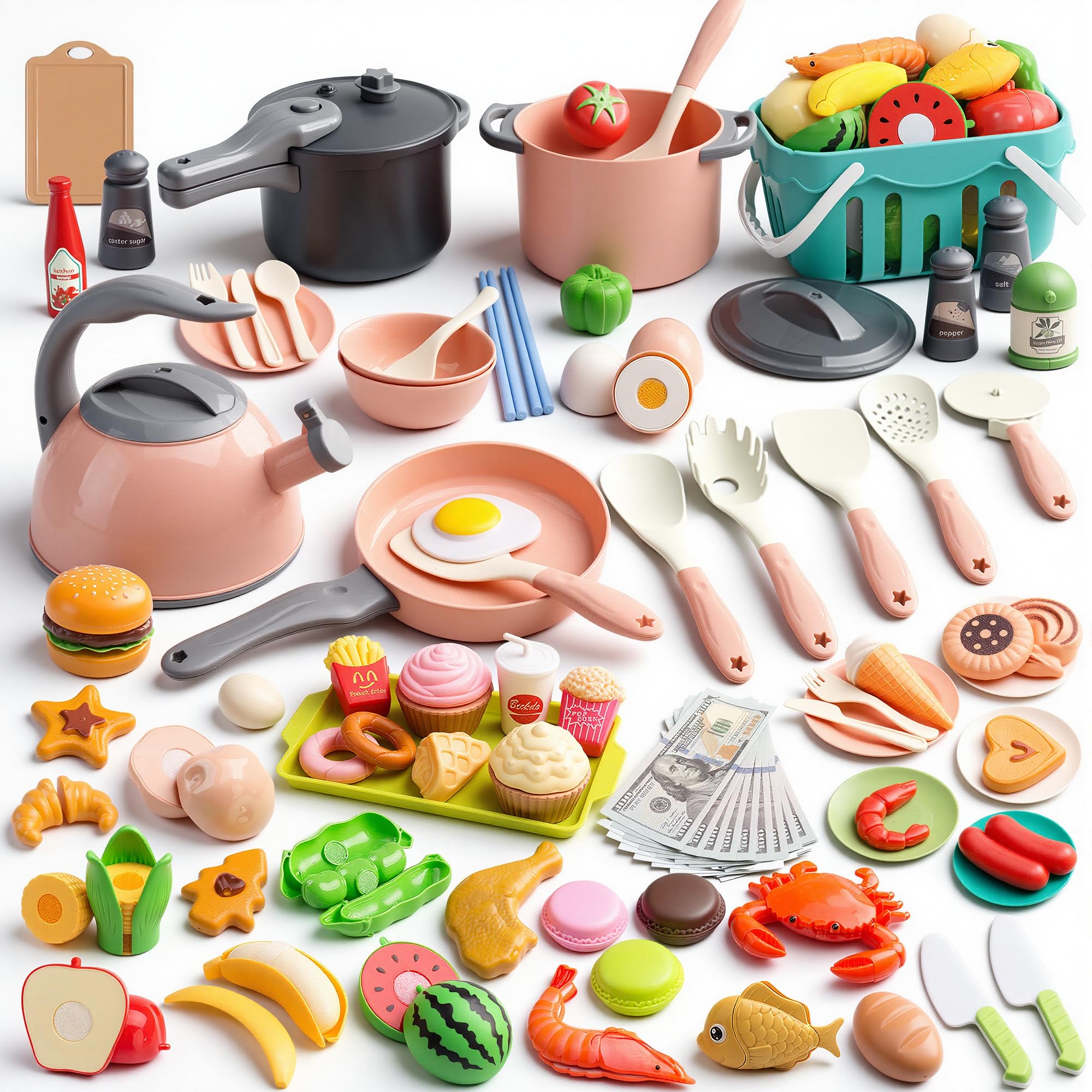 Kids’ Pretend Cooking Playset with Food & Cookware