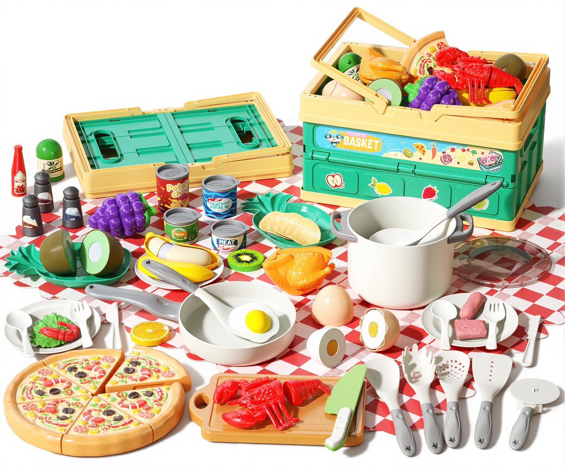Kids’ Pretend Cooking Playset with Food & Cookware