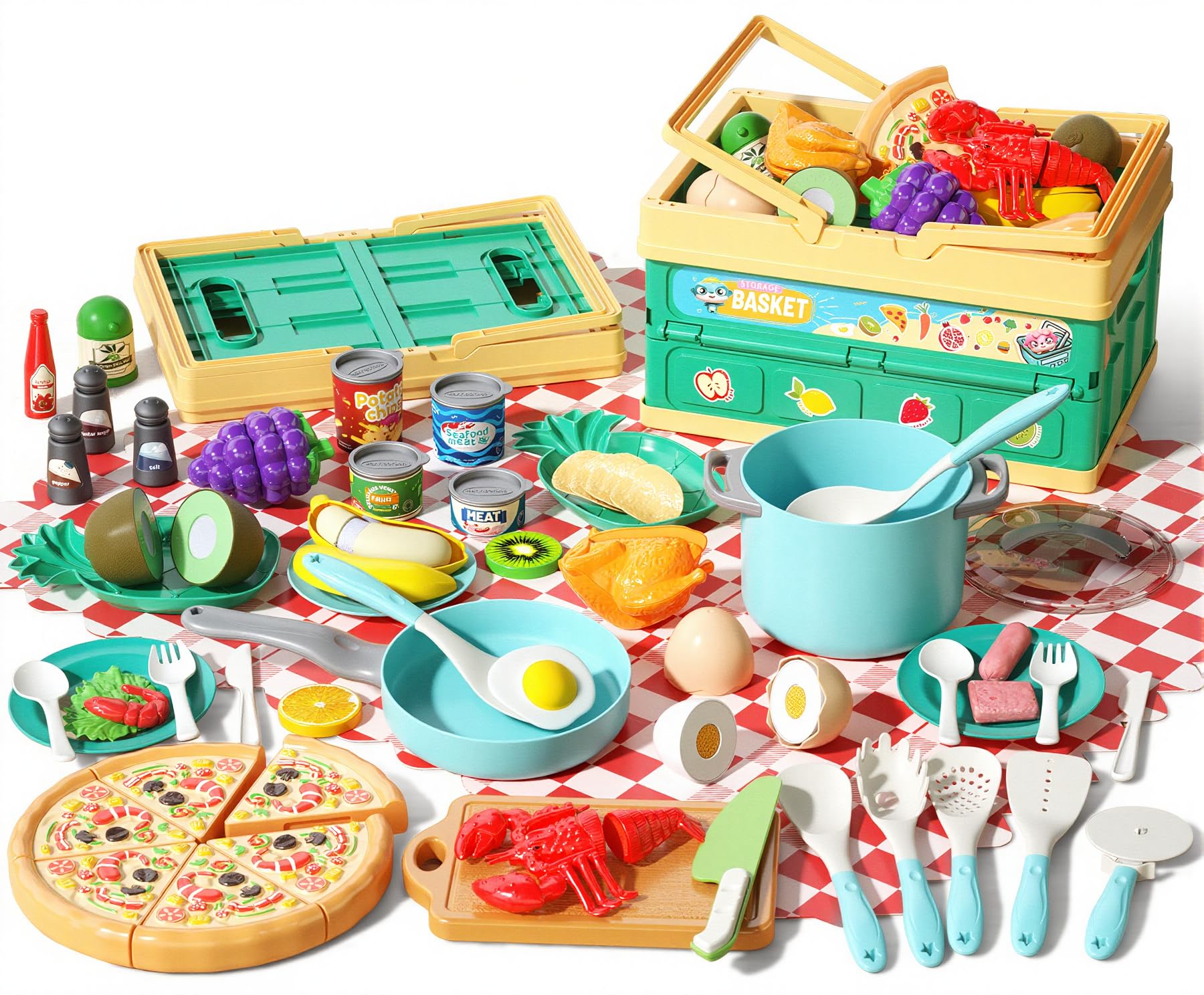 Kids’ Pretend Cooking Playset with Food & Cookware