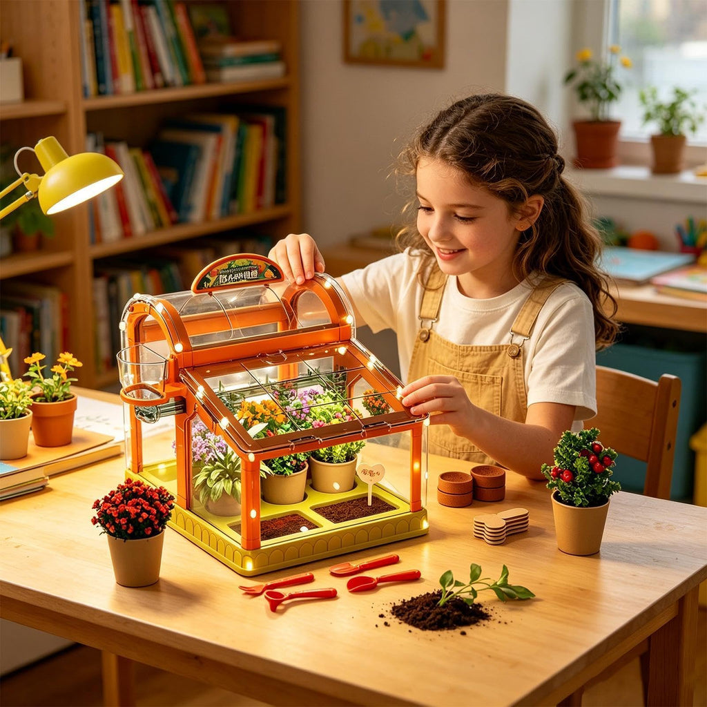 Kids’ Greenhouse Growing Kit with LED Grow Lights